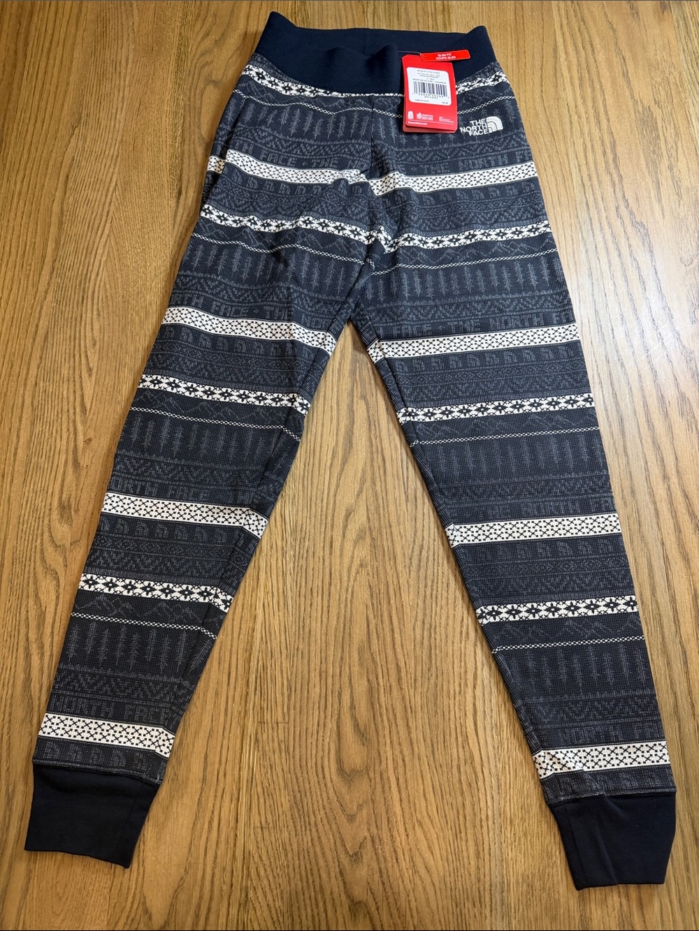 The North Face Black & White Striped Thermal Leggings Mountain Culture Small